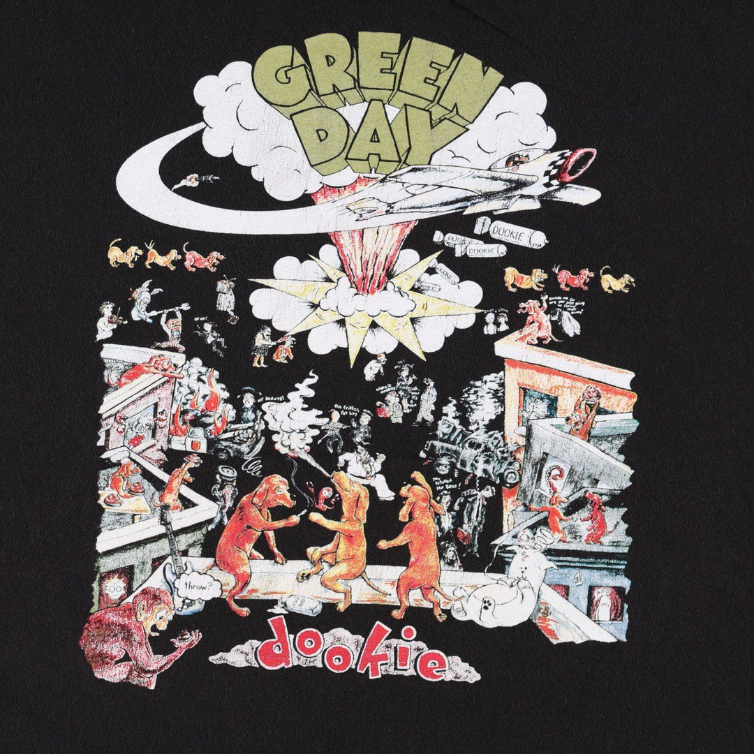 GREEN DAY Green Day Band T-shirt Band T Men's XL size cotton black type Vintage Second Hand