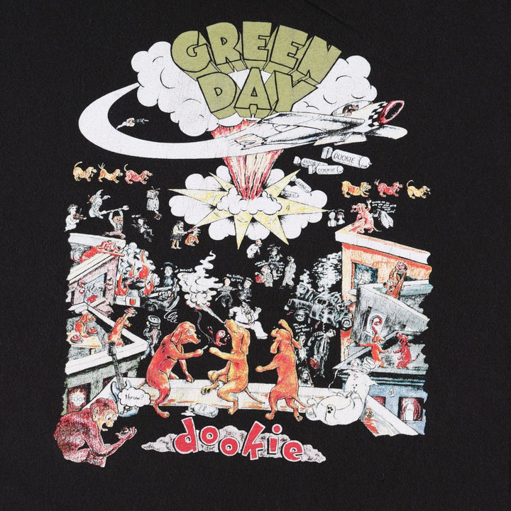 GREEN DAY Green Day Band T-shirt Band T Men's XL size cotton black type Vintage Second Hand