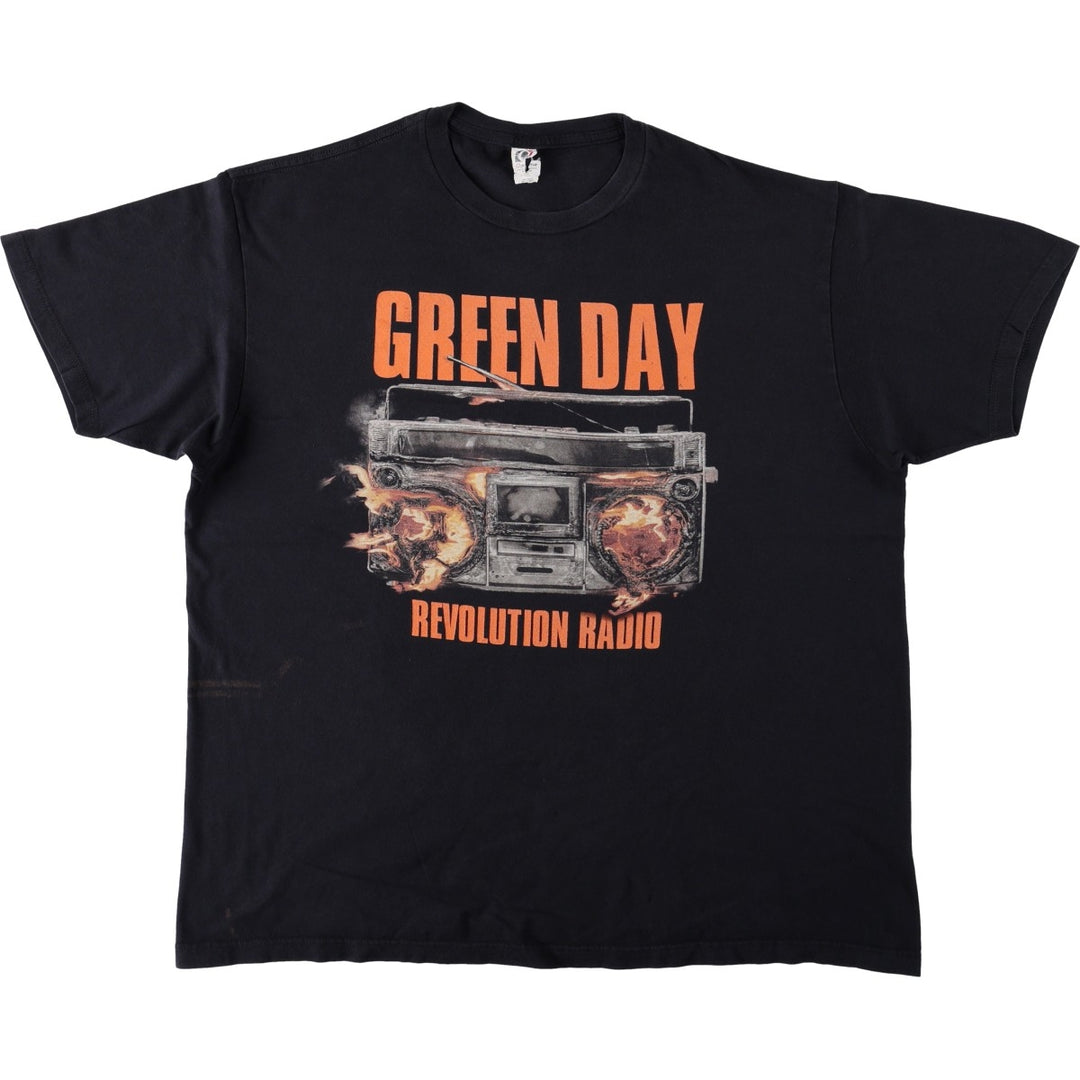 OPTIMA GREEN DAY Band T-shirt (Men's XL equivalent) cotton black type Vintage Second Hand