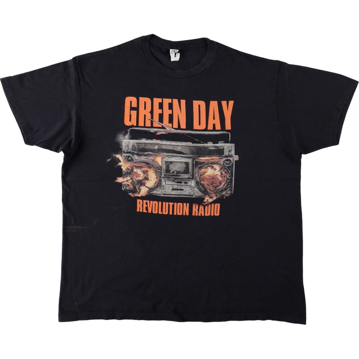 OPTIMA GREEN DAY Band T-shirt (Men's XL equivalent) cotton black type Vintage Second Hand