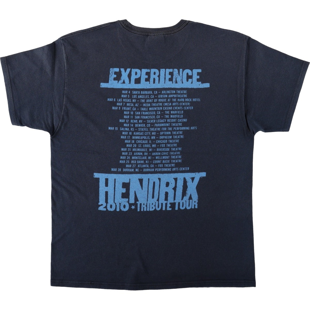Hanes HEAVYWEIGHT JIMI HENDRIX Band T-Shirt (Men's Size L) cotton navy blue type Vintage Second Hand