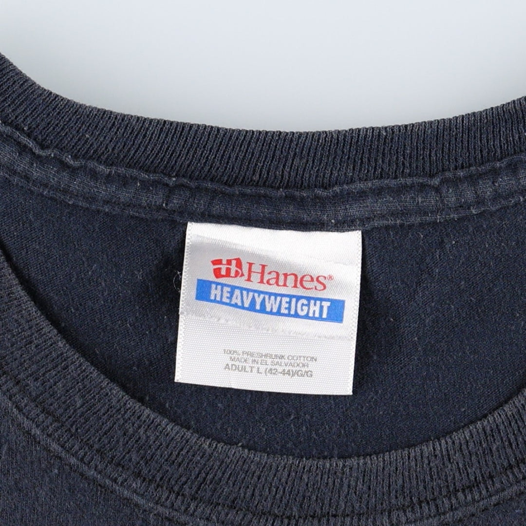 Hanes HEAVYWEIGHT JIMI HENDRIX Band T-Shirt (Men's Size L) cotton navy blue type Vintage Second Hand