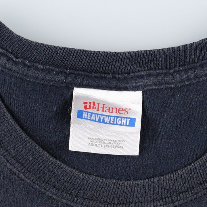Hanes HEAVYWEIGHT JIMI HENDRIX Band T-Shirt (Men's Size L) cotton navy blue type Vintage Second Hand