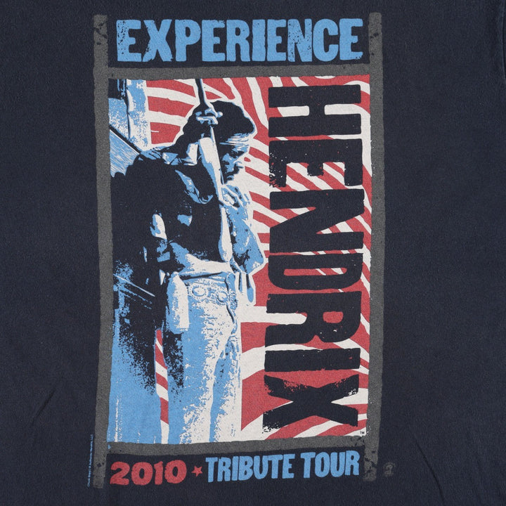 Hanes HEAVYWEIGHT JIMI HENDRIX Band T-Shirt (Men's Size L) cotton navy blue type Vintage Second Hand