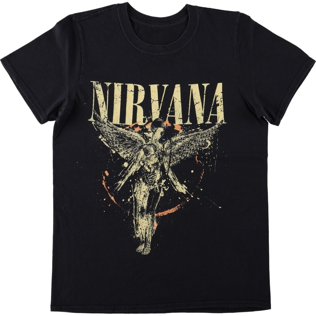NIRVANA Nirvana Band T-shirt, Band T, Men's S size cotton black type Vintage Second Hand
