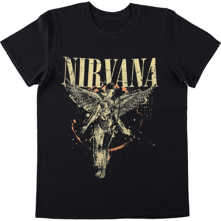 NIRVANA Nirvana Band T-shirt, Band T, Men's S size cotton black type Vintage Second Hand
