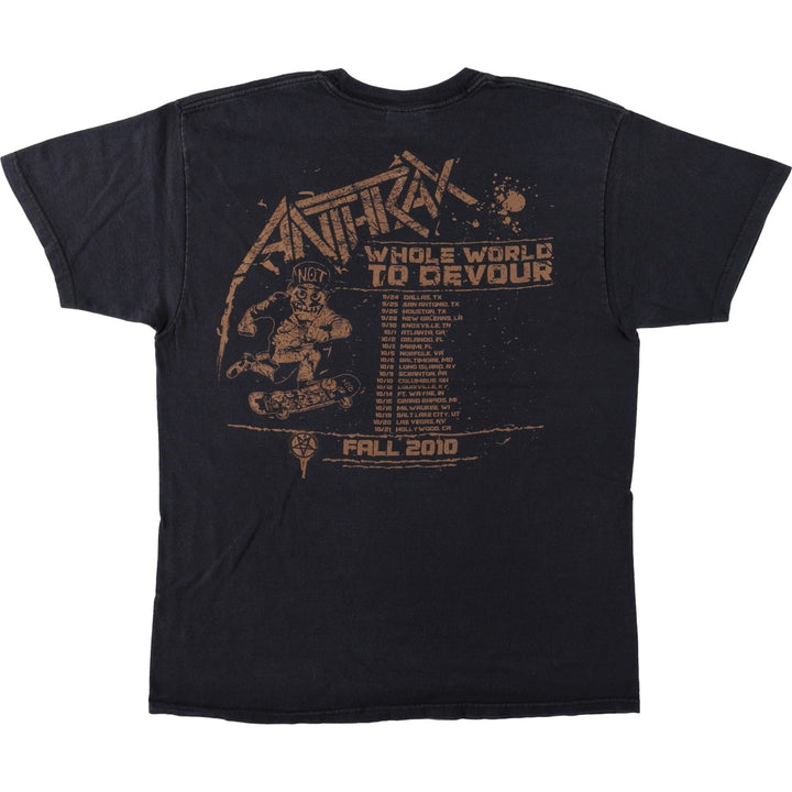 Hanes HEAVYWEIGHT ANTHRAX Band T-Shirt (Men's Size L) cotton black type Vintage Second Hand