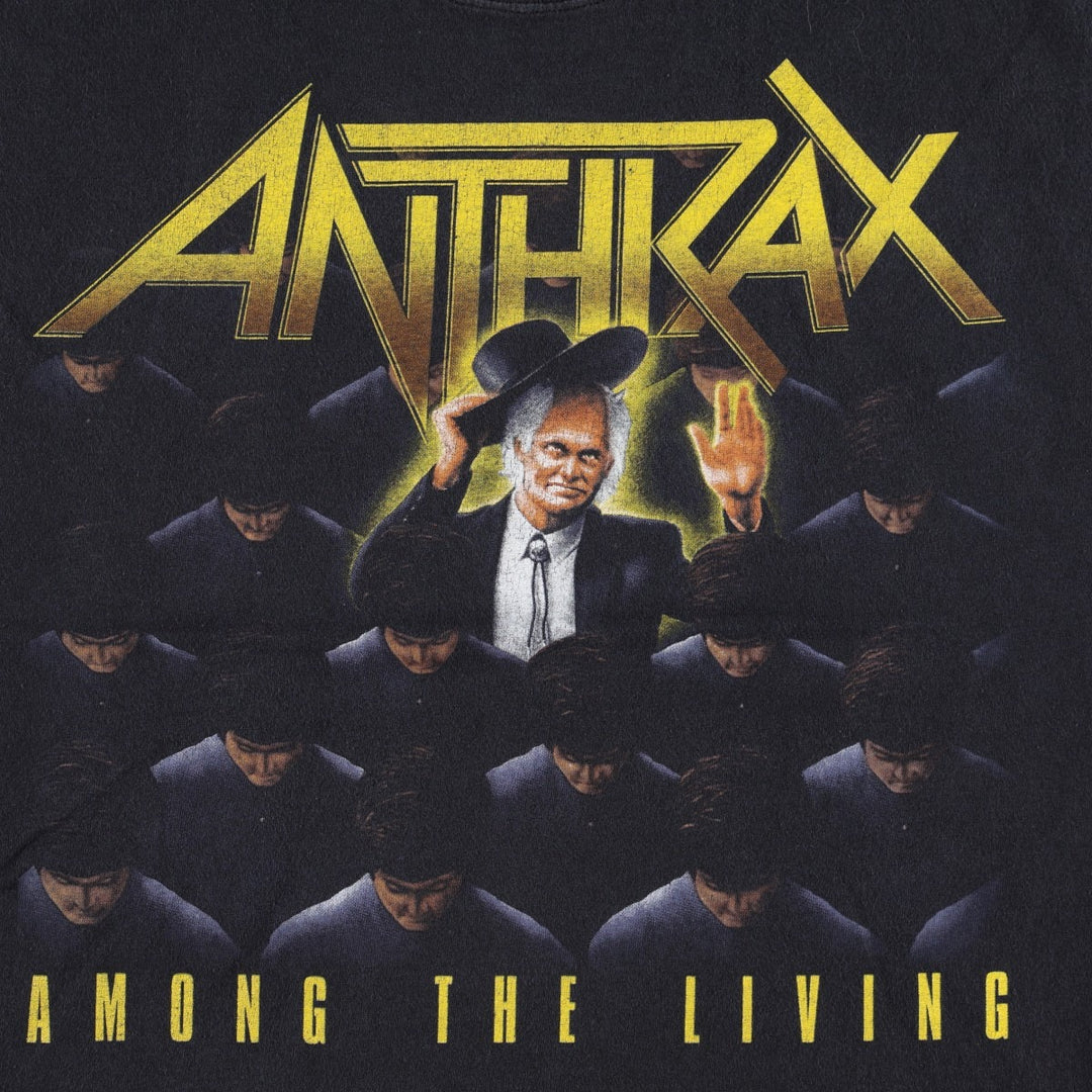 Hanes HEAVYWEIGHT ANTHRAX Band T-Shirt (Men's Size L) cotton black type Vintage Second Hand