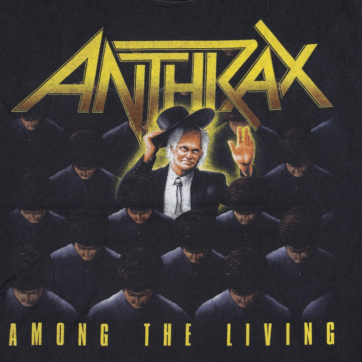 Hanes HEAVYWEIGHT ANTHRAX Band T-Shirt (Men's Size L) cotton black type Vintage Second Hand