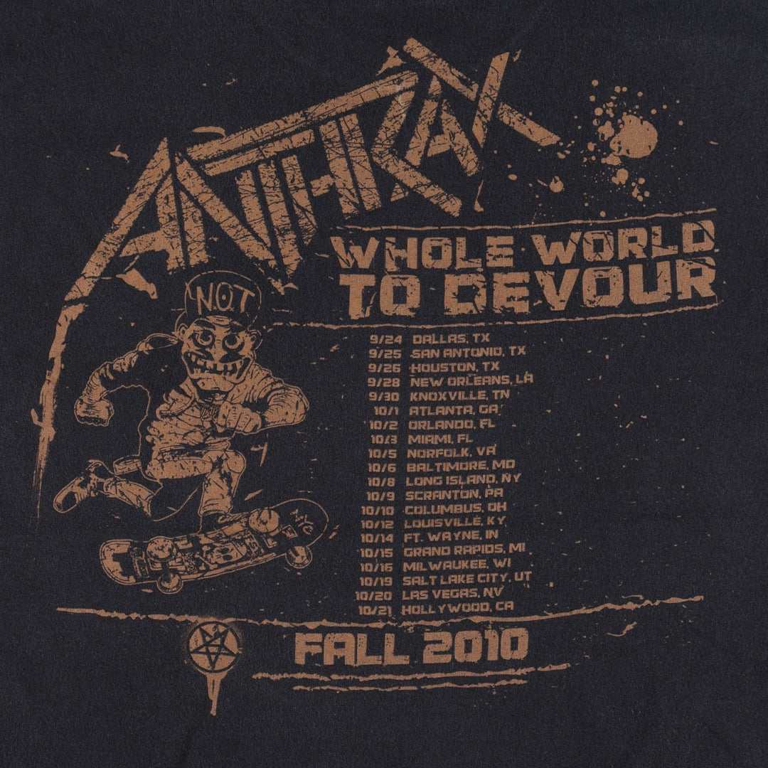 Hanes HEAVYWEIGHT ANTHRAX Band T-Shirt (Men's Size L) cotton black type Vintage Second Hand