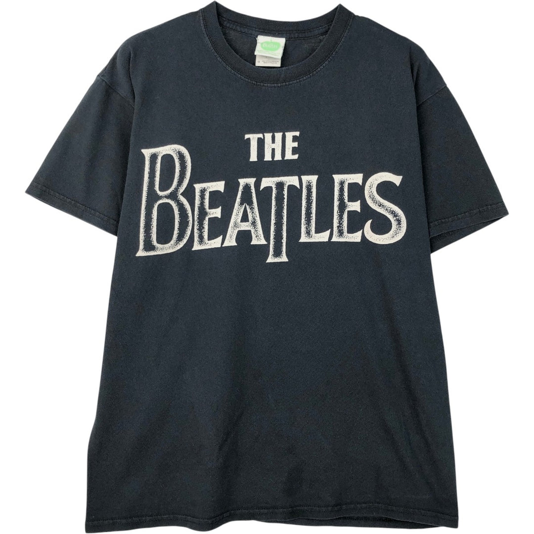 00's THE BEATLES Band T-shirt, Band T, Men's M size cotton black type Vintage Second Hand