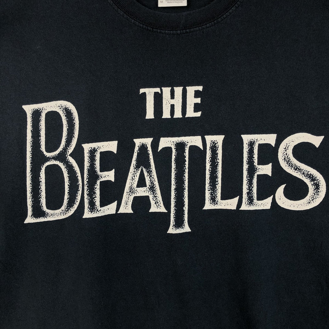 00's THE BEATLES Band T-shirt, Band T, Men's M size cotton black type Vintage Second Hand