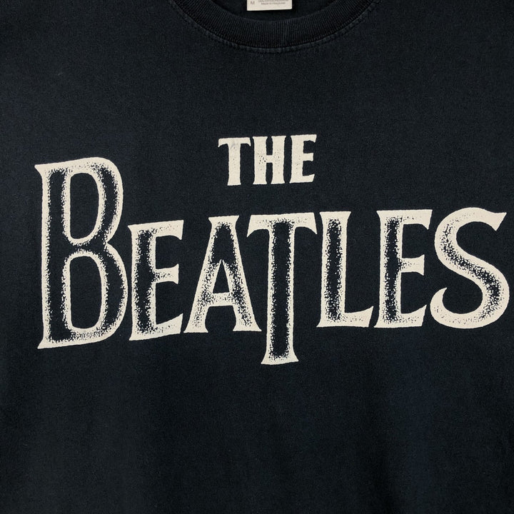00's THE BEATLES Band T-shirt, Band T, Men's M size cotton black type Vintage Second Hand