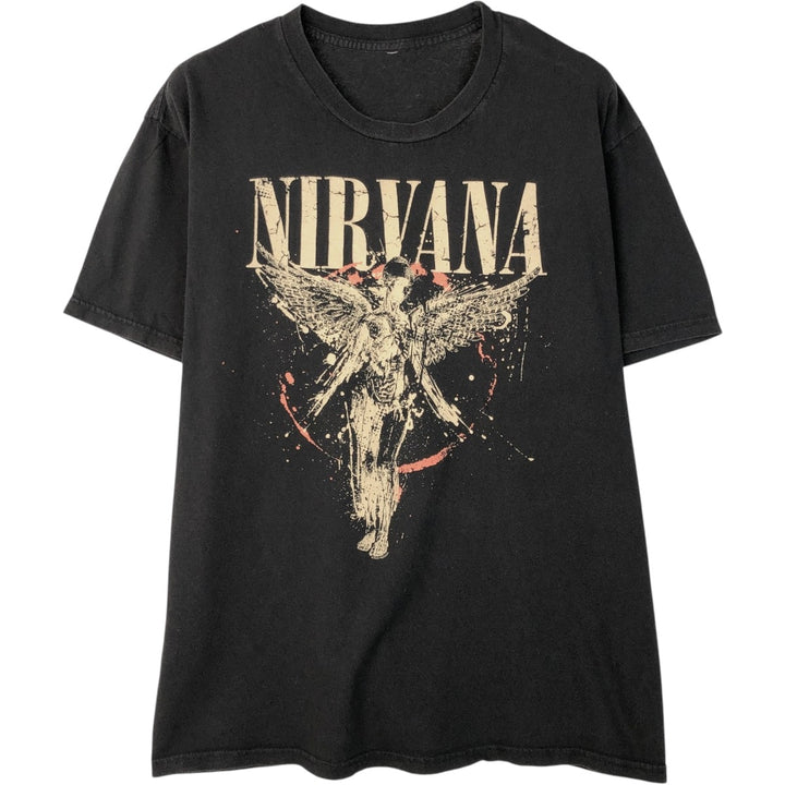 NIRVANA Nirvana Band T-shirt, Band T, Men's XL size unclear black type Vintage Second Hand
