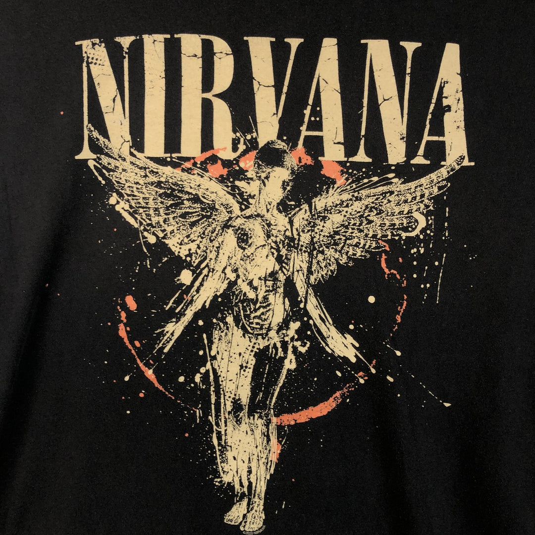 NIRVANA Nirvana Band T-shirt, Band T, Men's XL size unclear black type Vintage Second Hand