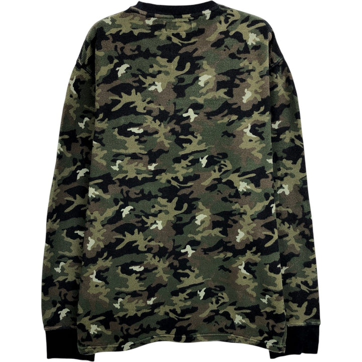 Ralph Lauren POLO RALPH LAUREN Camouflage Pattern Woodland Camo Thermal Long T-Shirt, Men's Size L cotton Khaki type Vintage Second Hand