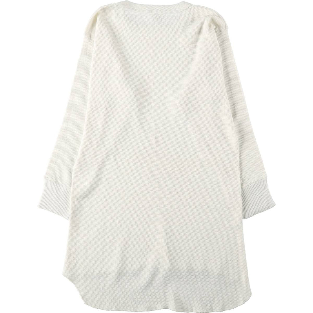 1970'S Hanes Thermal Long-Sleeve T-Shirt, Honeycomb Pattern, Made in USA, Men's Size L (Equivalent), Vintage cotton white type Vintage Second Hand
