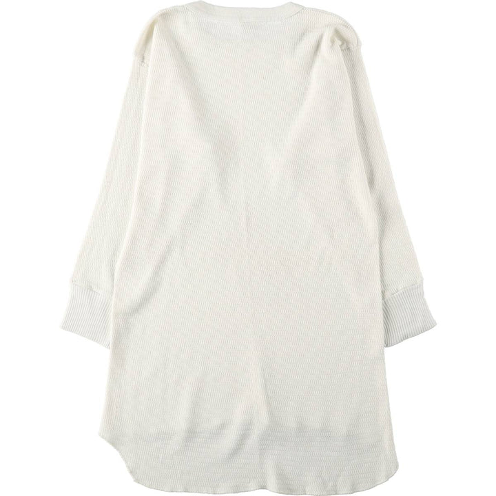 1970'S Hanes Thermal Long-Sleeve T-Shirt, Honeycomb Pattern, Made in USA, Men's Size L (Equivalent), Vintage cotton white type Vintage Second Hand