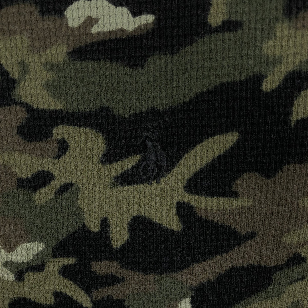 Ralph Lauren POLO RALPH LAUREN Camouflage Pattern Woodland Camo Thermal Long T-Shirt, Men's Size L cotton Khaki type Vintage Second Hand