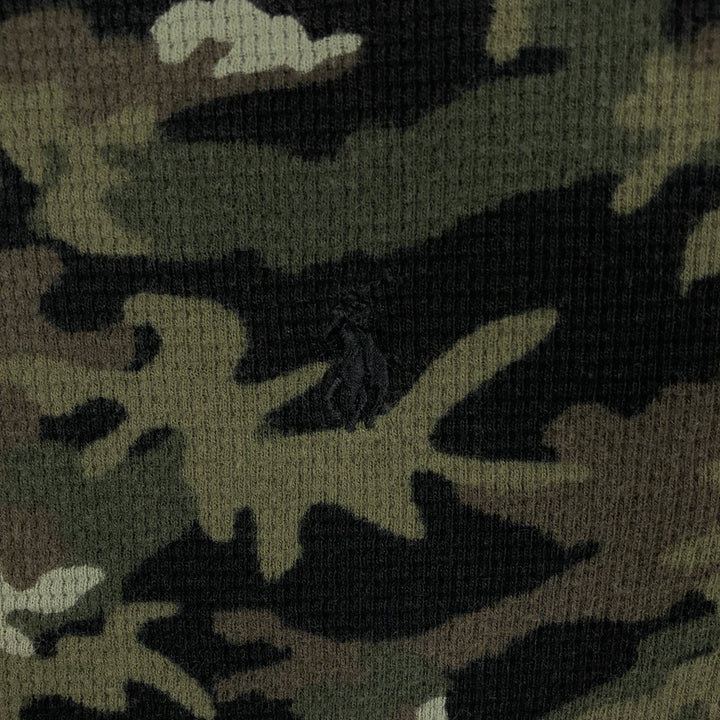 Ralph Lauren POLO RALPH LAUREN Camouflage Pattern Woodland Camo Thermal Long T-Shirt, Men's Size L cotton Khaki type Vintage Second Hand