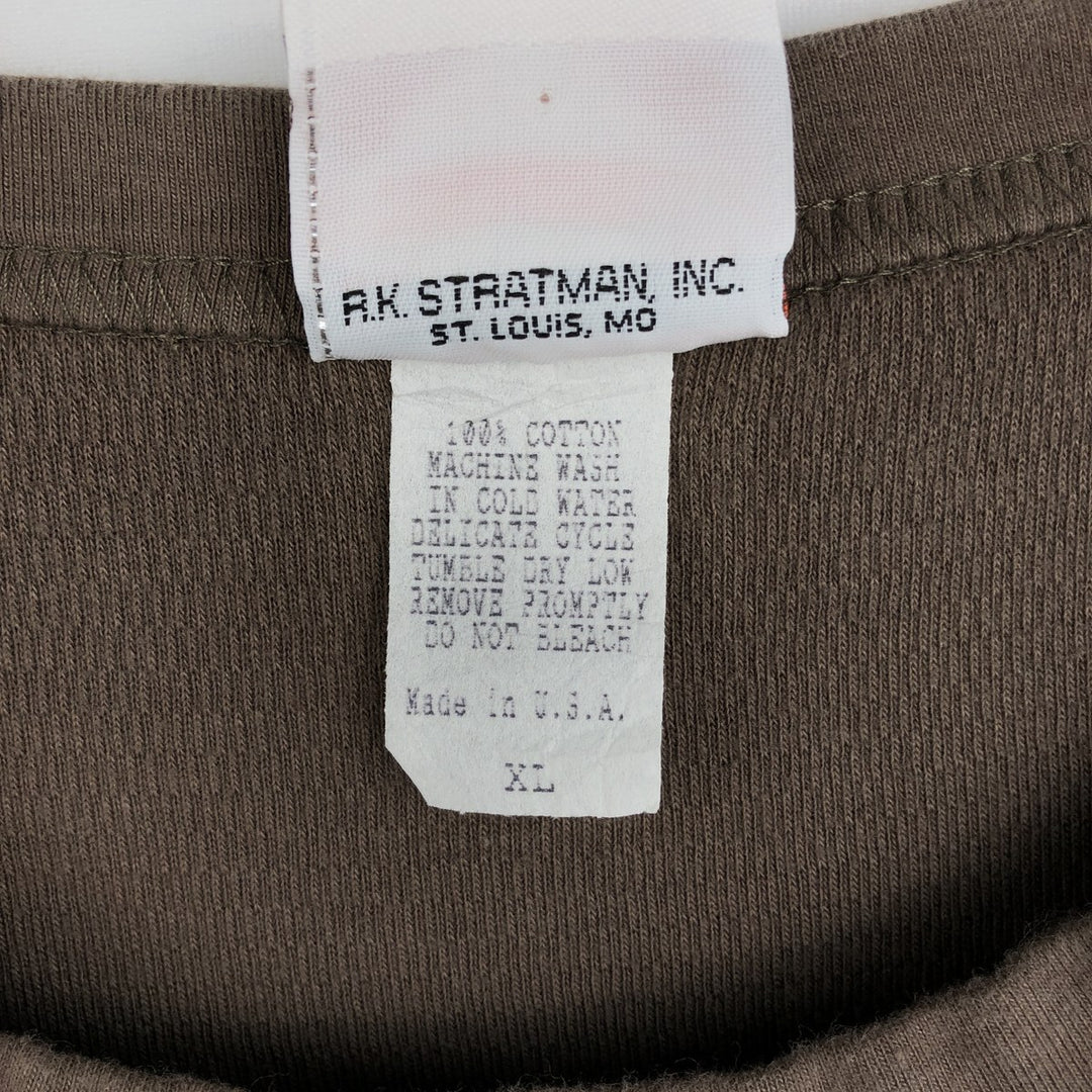 2000'S Harley-Davidson Motorcycle Thermal Long-Sleeve T-Shirt, Honeycomb Pattern, Made in USA, Men's Size XL (approx.) cotton Khaki type brown Vintage Second Hand