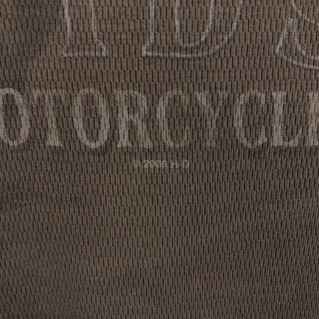 2000'S Harley-Davidson Motorcycle Thermal Long-Sleeve T-Shirt, Honeycomb Pattern, Made in USA, Men's Size XL (approx.) cotton Khaki type brown Vintage Second Hand