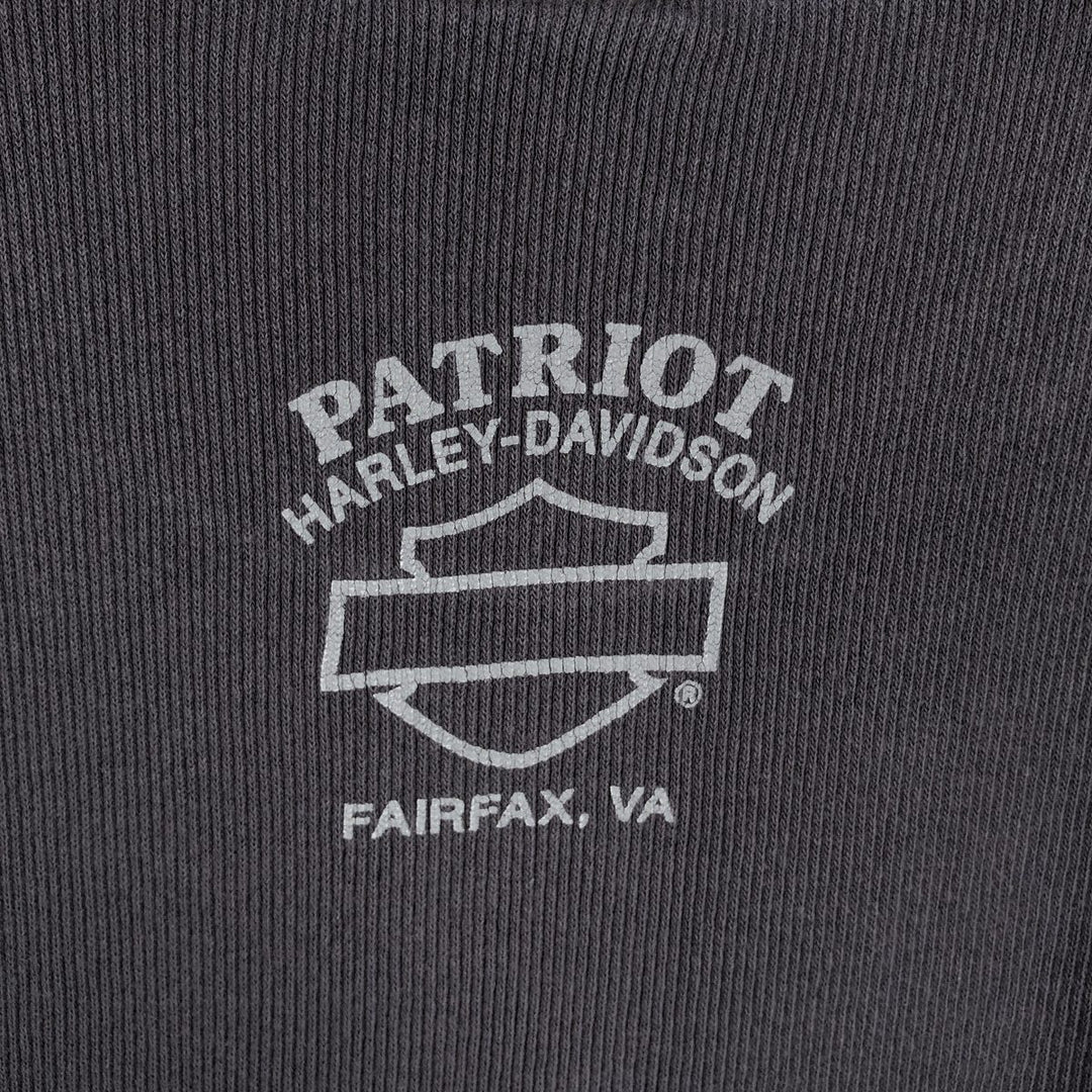 Harley-Davidson Thermal Long-Sleeve T-Shirt, Made in USA, Men's Size XL (approx.) cotton Charcoal Vintage Second Hand