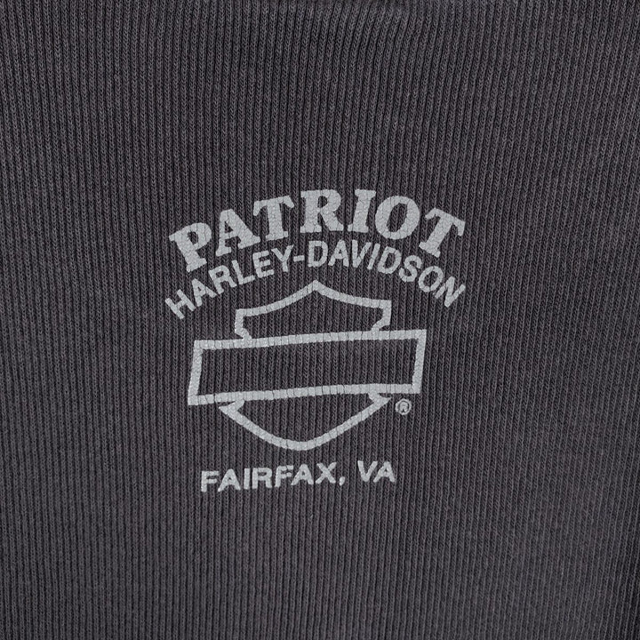 Harley-Davidson Thermal Long-Sleeve T-Shirt, Made in USA, Men's Size XL (approx.) cotton Charcoal Vintage Second Hand
