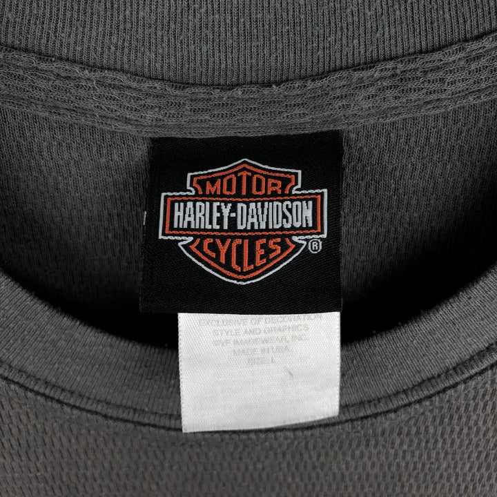Harley-Davidson Thermallon T-Shirt, Honeycomb, Made in USA, Men's Size L cotton Charcoal Vintage Second Hand