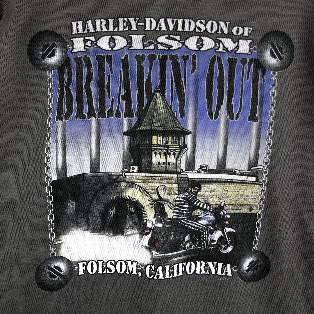 Harley-Davidson Thermallon T-Shirt, Honeycomb, Made in USA, Men's Size L cotton Charcoal Vintage Second Hand