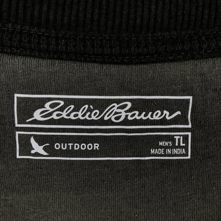 Eddie Bauer Border Pattern Thermal Long-Sleeve T-Shirt Honeycomb Men's Size L cotton Khaki type Vintage Second Hand