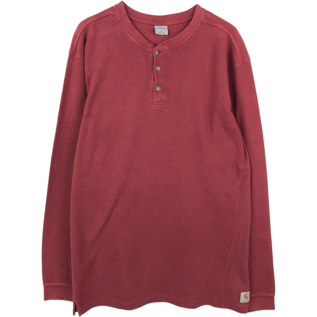 Carhartt Herringbone Thermal Long-Sleeve T-Shirt, Men's Size L (approx.) cotton red type Vintage Second Hand