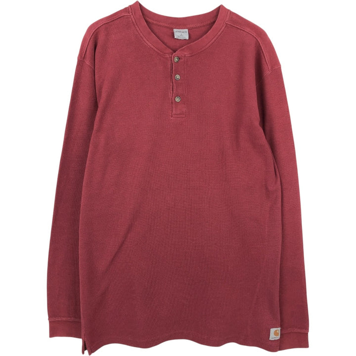 Carhartt Herringbone Thermal Long-Sleeve T-Shirt, Men's Size L (approx.) cotton red type Vintage Second Hand