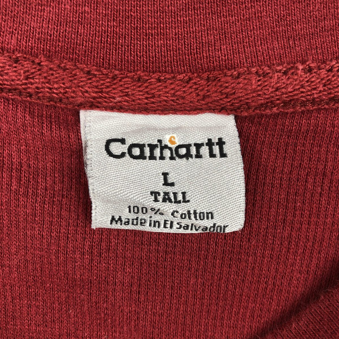Carhartt Herringbone Thermal Long-Sleeve T-Shirt, Men's Size L (approx.) cotton red type Vintage Second Hand