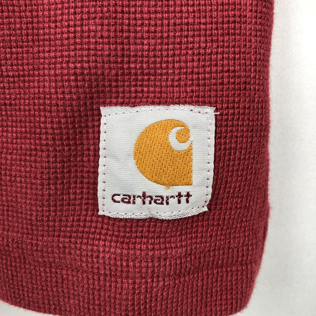 Carhartt Herringbone Thermal Long-Sleeve T-Shirt, Men's Size L (approx.) cotton red type Vintage Second Hand