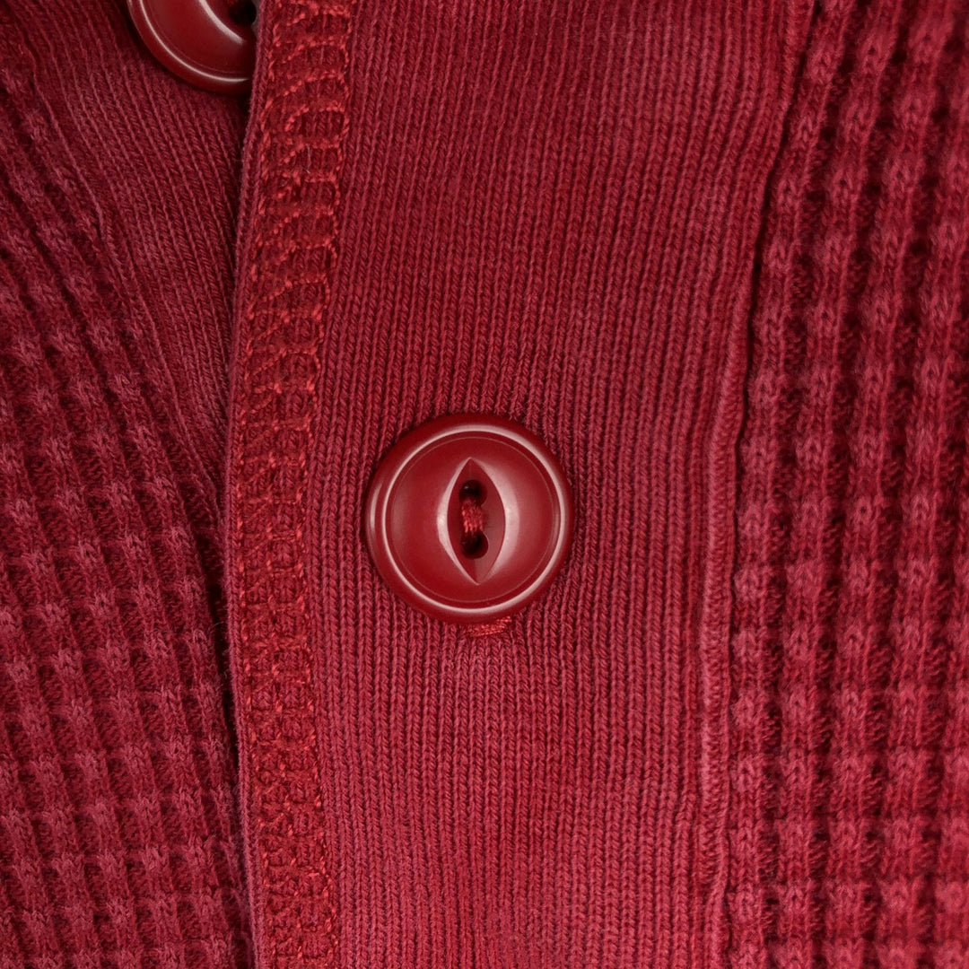 Eddie Bauer Herringbone Thermal Long-Sleeve T-Shirt, Men's Size L (approx.) cotton red type Vintage Second Hand