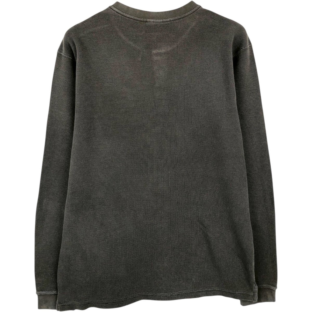 Carhartt Henley Neck Thermal Long T-Shirt, Men's Size Medium cotton Khaki type Vintage Second Hand