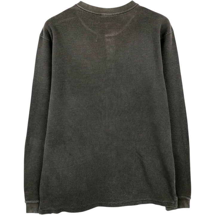 Carhartt Henley Neck Thermal Long T-Shirt, Men's Size Medium cotton Khaki type Vintage Second Hand