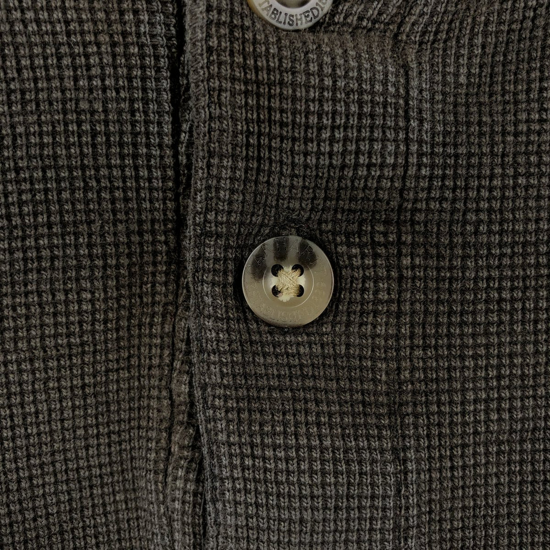 Carhartt Henley Neck Thermal Long T-Shirt, Men's Size Medium cotton Khaki type Vintage Second Hand