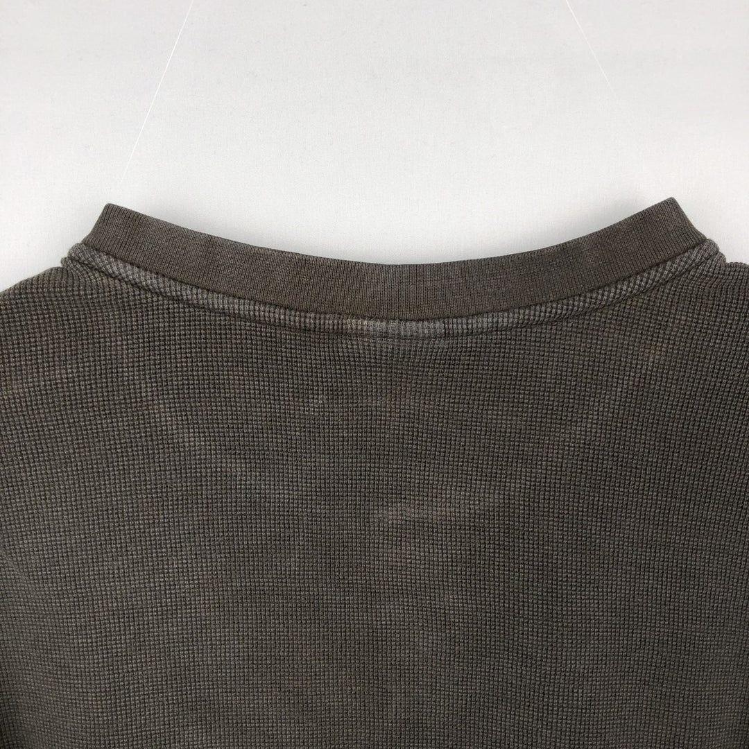 Carhartt Henley Neck Thermal Long T-Shirt, Men's Size Medium cotton Khaki type Vintage Second Hand