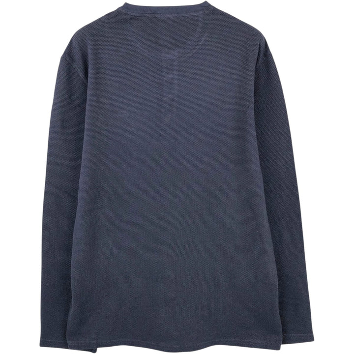 Lacoste SLIM FIT French Design Henley Neck Thermal Long-Sleeve T-Shirt, Size 7 (Men's XXL equivalent) cotton navy blue type Vintage Second Hand