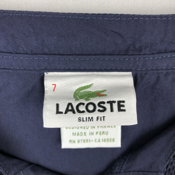 Lacoste SLIM FIT French Design Henley Neck Thermal Long-Sleeve T-Shirt, Size 7 (Men's XXL equivalent) cotton navy blue type Vintage Second Hand