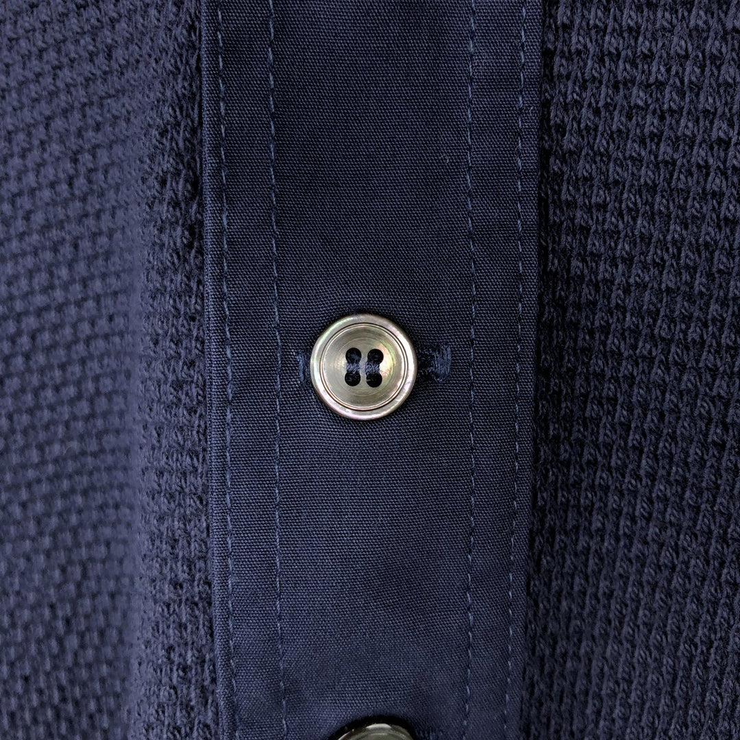 Lacoste SLIM FIT French Design Henley Neck Thermal Long-Sleeve T-Shirt, Size 7 (Men's XXL equivalent) cotton navy blue type Vintage Second Hand