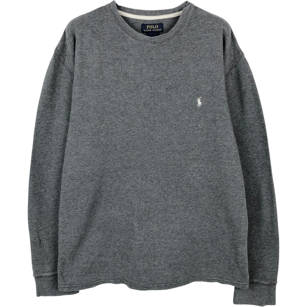 Ralph Lauren POLO RALPH LAUREN Thermal Long T-shirt Waffle Men's XL cotton gray type Vintage Second Hand