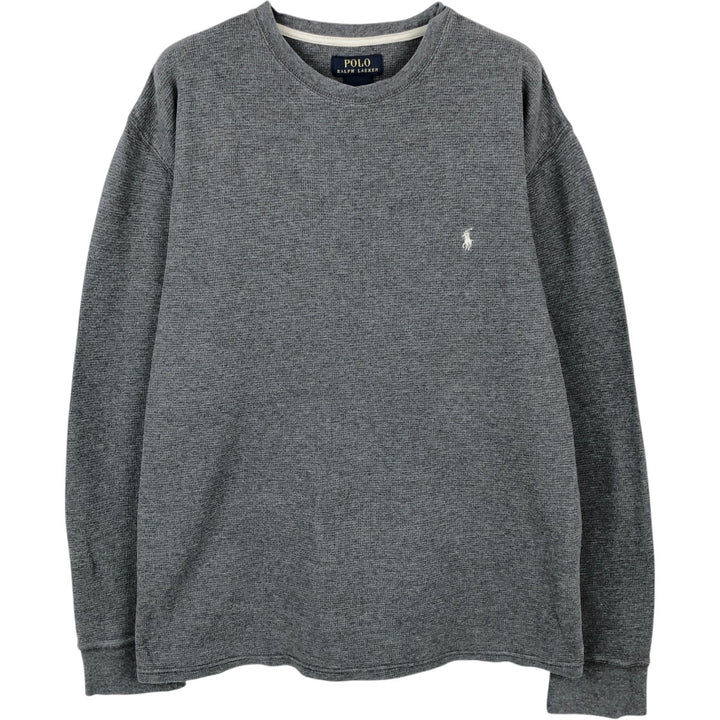 Ralph Lauren POLO RALPH LAUREN Thermal Long T-shirt Waffle Men's XL cotton gray type Vintage Second Hand