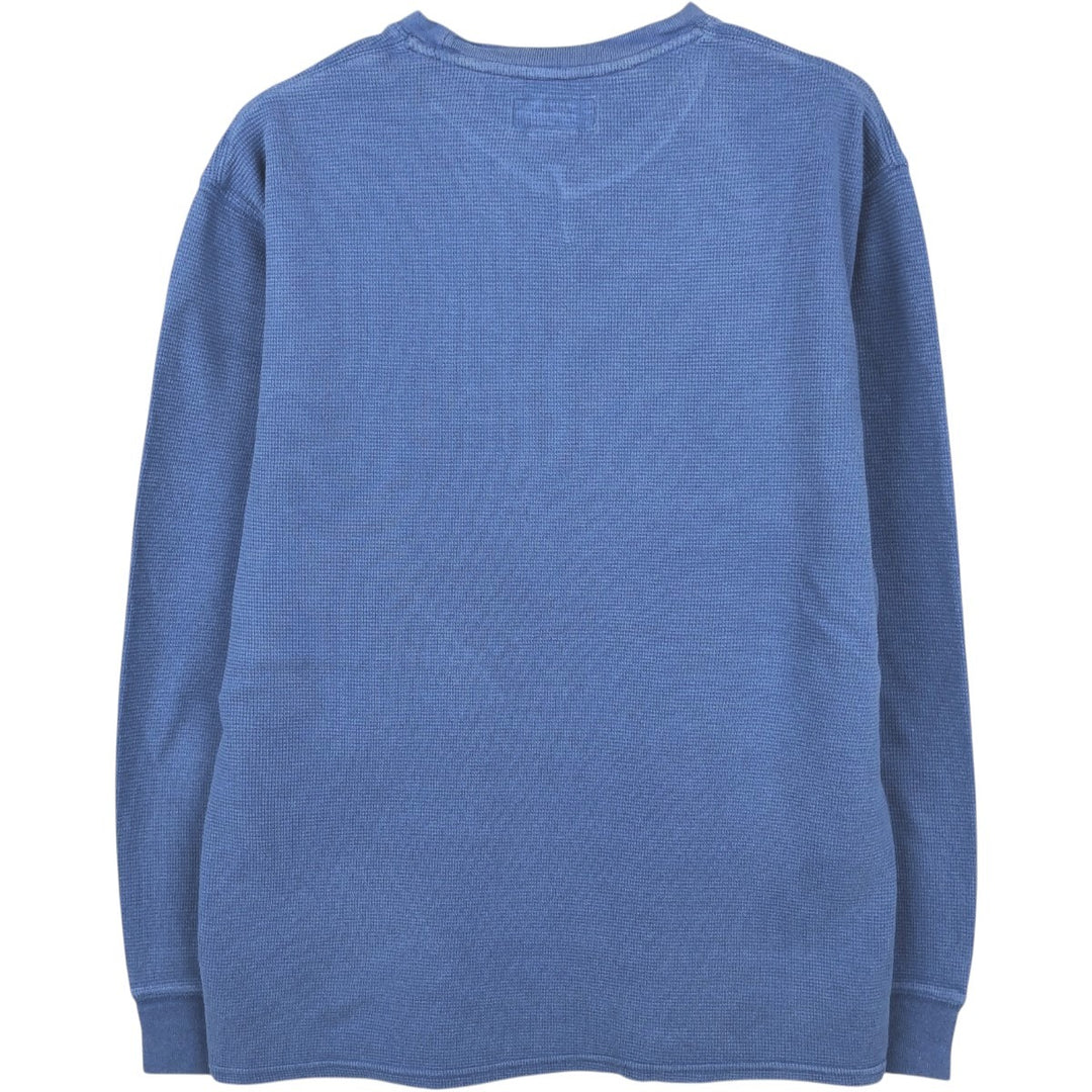 Ralph Lauren POLO RALPH LAUREN Thermal Ron T Waffle Men's L size cotton Blue type light blue Vintage Second Hand