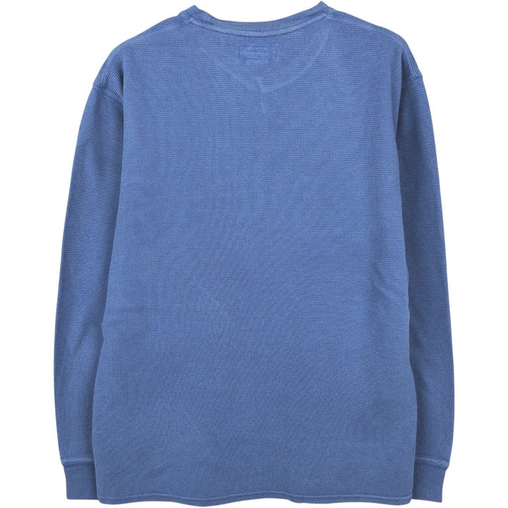 Ralph Lauren POLO RALPH LAUREN Thermal Ron T Waffle Men's L size cotton Blue type light blue Vintage Second Hand