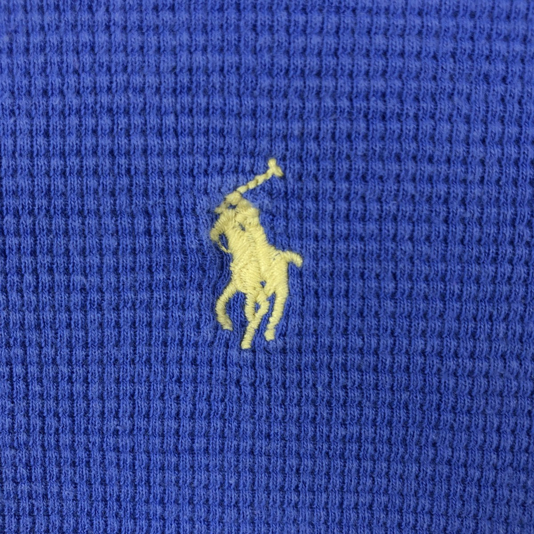 Ralph Lauren POLO RALPH LAUREN Thermal Ron T Waffle Men's L size cotton Blue type light blue Vintage Second Hand