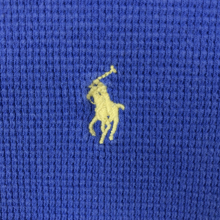 Ralph Lauren POLO RALPH LAUREN Thermal Ron T Waffle Men's L size cotton Blue type light blue Vintage Second Hand