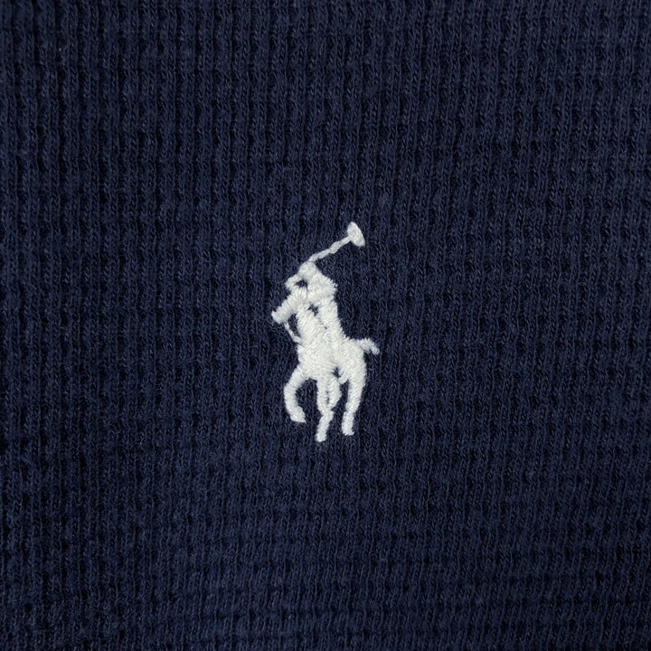 Ralph Lauren POLO RALPH LAUREN SLEEPWEAR Thermal Long T-shirt Honeycomb Men's L size cotton navy blue type Vintage Second Hand